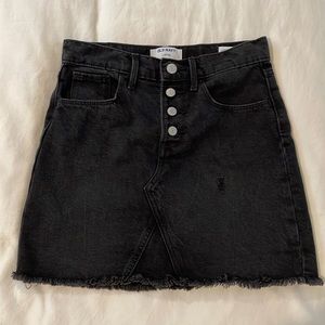 Girls Distressed Black Denim Skirt